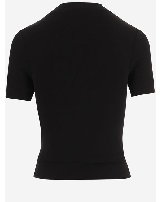 Maison Margiela Black T-Shirt Stretch Cupro T-Shirts & Jerseys