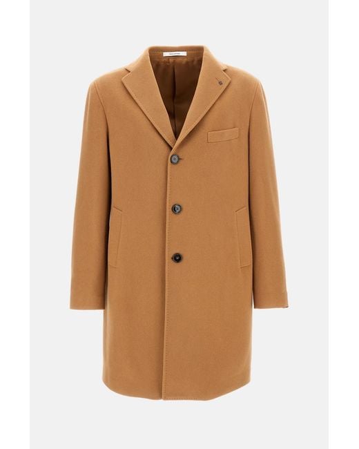 Tagliatore Brown Single- Breasted Coat for men