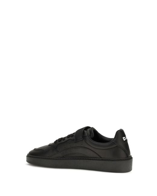 DSquared² Black Leather Strap Sneakers for men