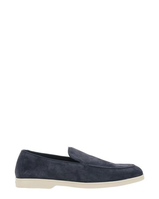 Doucal's Blue Loafers With Rubber Sole And Leather Upper for men