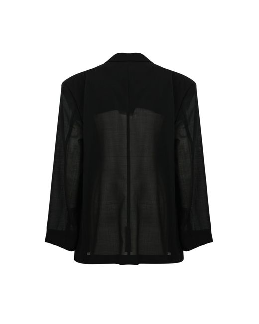 Philosophy Di Lorenzo Serafini Black Oversized Wool Voile Jacket