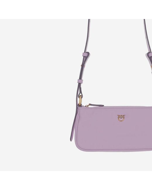 Pinko Purple Half Moon Baguette Mini Leather Bag Shoulder
