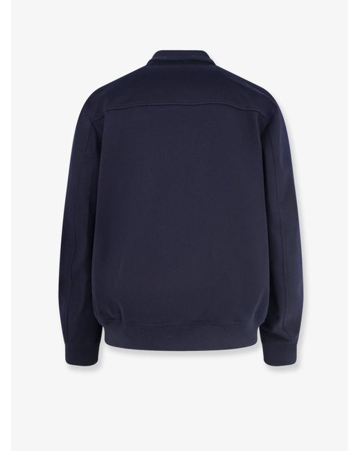 Loro Piana Blue Bomber Jacket Ivy Cashmere for men