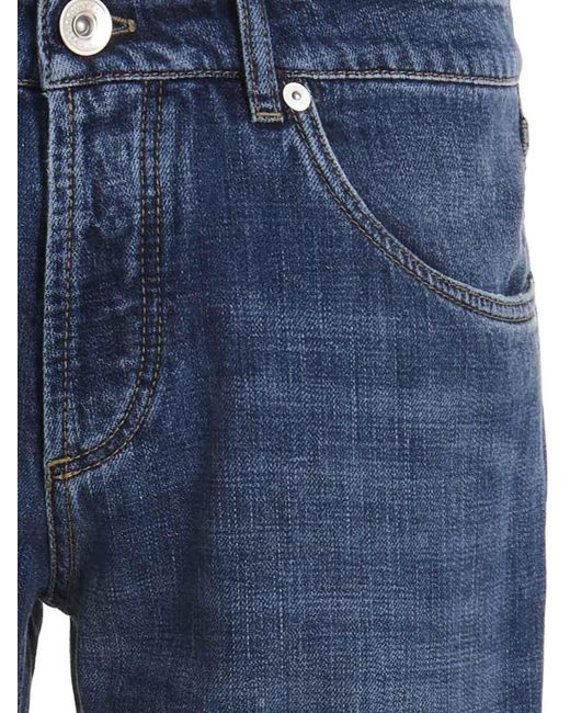 Brunello Cucinelli Blue Stone Wash Denim Jeans for men