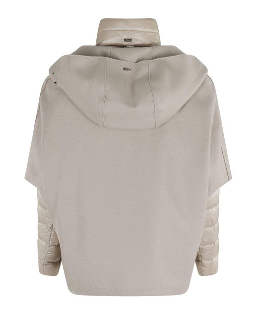 Herno Gray Cappa Con Cappuccio E Piumino