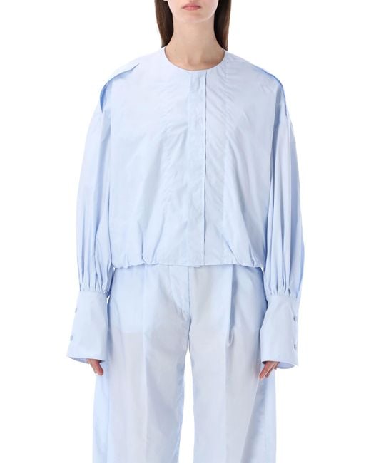 THE LATEST Blue Diana Poplin Shirt Cotton