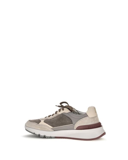 Brunello Cucinelli White Leather Sneakers for men