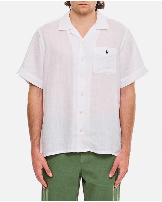Polo Ralph Lauren White Linen Sport Shirt for men
