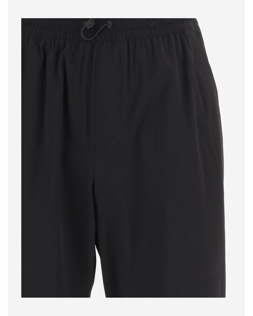 Autry Black Nylon Pants With Logo Polyamide Trousers for men