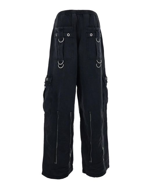 Balenciaga Blue Cargo Pants Cotton Trousers for men