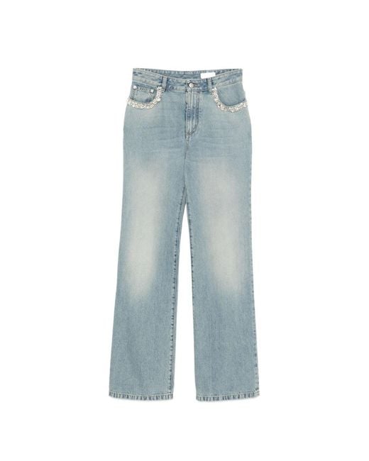 McQueen Blue Jeans Straight-Leg Cotton
