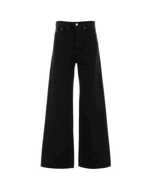 Lois Black Denim Skater Wide-Leg Jeans