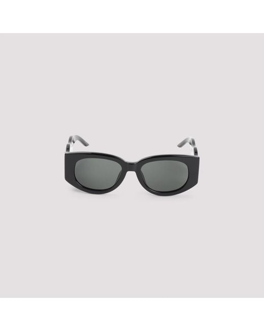 Casablanca Black Metal Oval Wave Acetate Sunglasses Glasses for men
