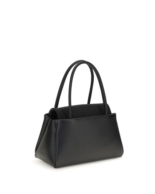 Prada Black Top Handle Bag With Triangle Logo Calf Leather Bos Taurus Handbags
