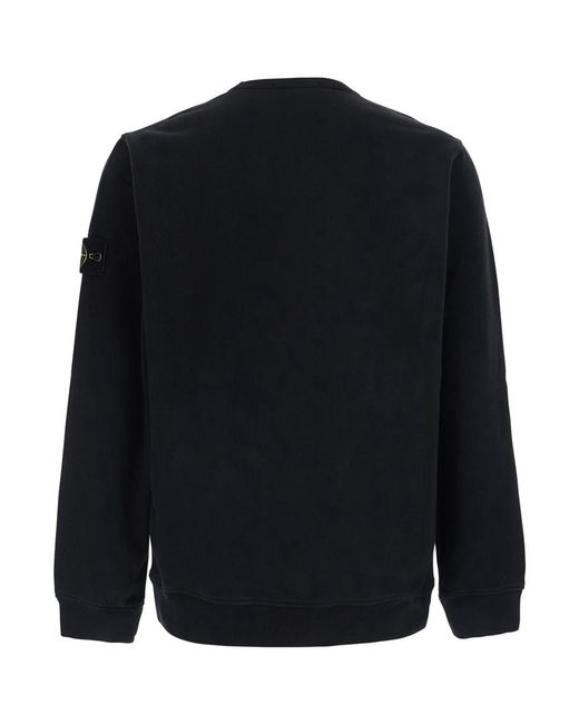Stone Island Blue High-Neck Sweatshirt Organic Cotton Sweatshirts for men