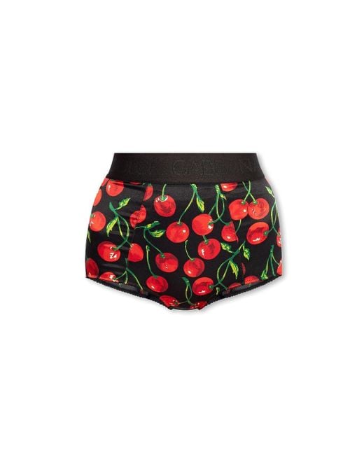 Dolce & Gabbana Red High-Rise Underwear Shorts