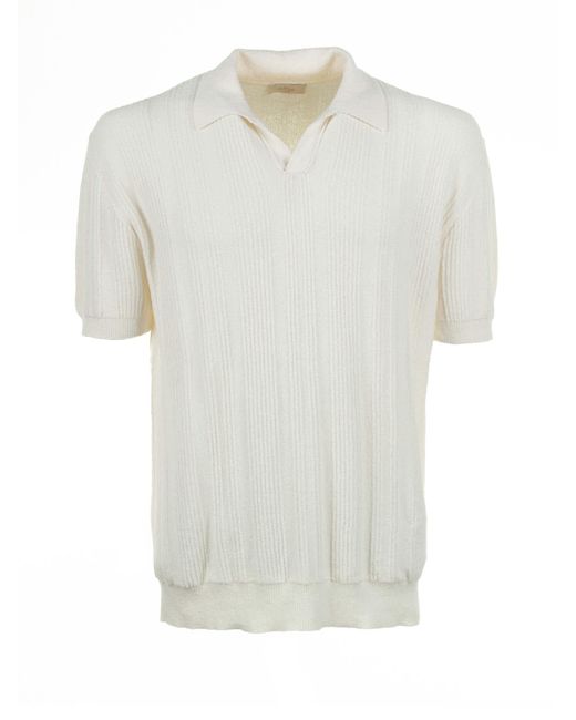 Altea White Cream Short-Sleeved Polo Shirt for men