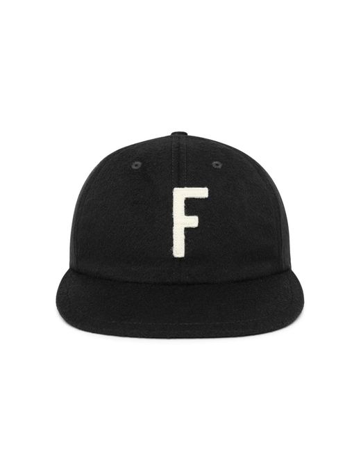 Fear Of God Black Logo Wool Baseball Cap for men