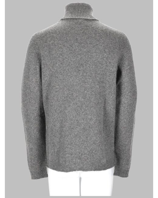 Roberto Collina Gray Wool Turtleneck Sweater Jumpers for men