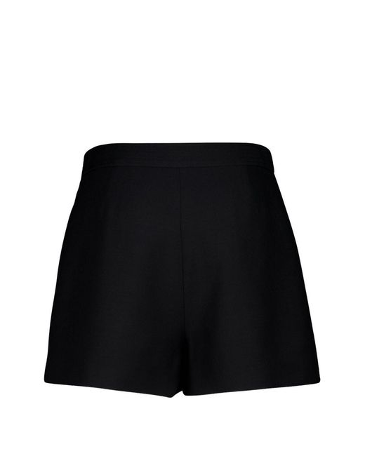 Valentino Black Vlogo Signature Wool And Silk Shorts
