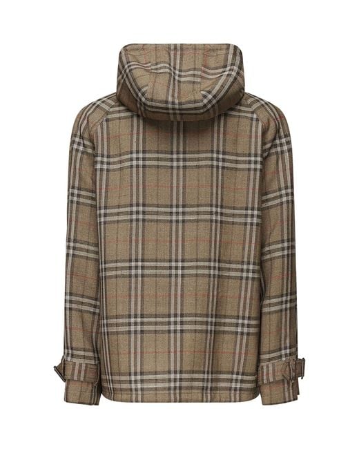 Burberry Brown Check Silk Blend Jacket for men