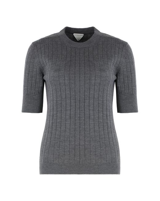 Bottega Veneta Gray Short-Sleeve Sweater Wool