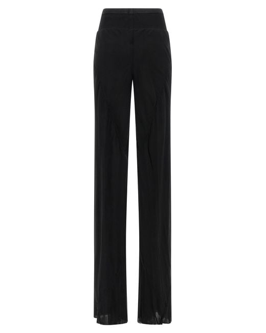 Rick Owens Black Silk Flared Pants
