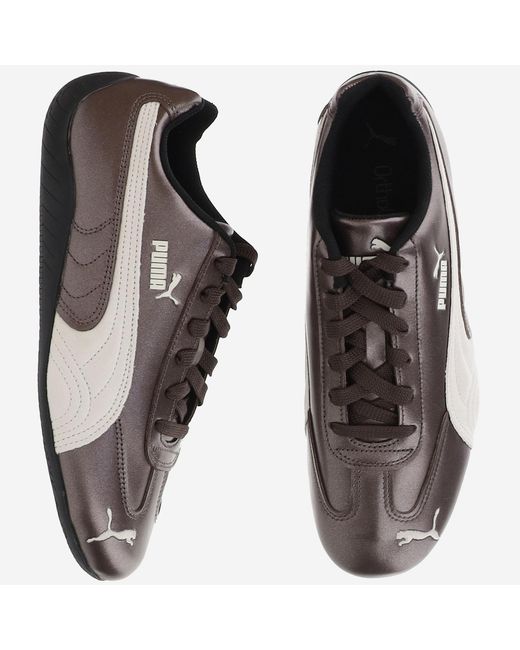 PUMA Brown Sneakers Speedcat Metallic Fabric And Rubber Trainers