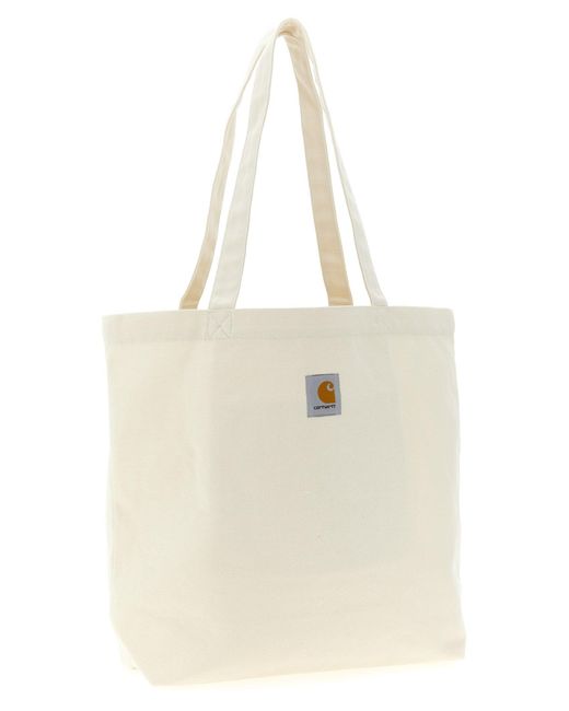 Carhartt White Canvas Graphic Tote Shopping Bag for men