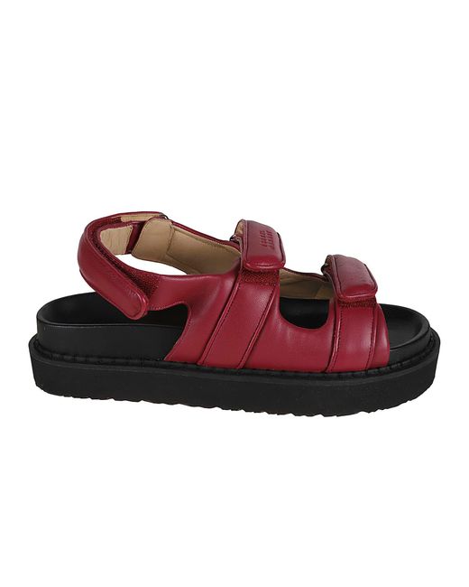 Isabel Marant Red Leather Padded Sandals