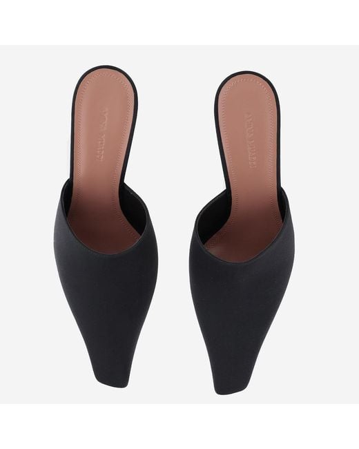 AMINA MUADDI Black Mules Jamie Satin