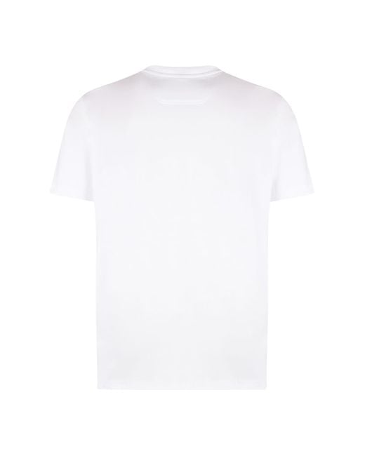 Boss White Cotton Crew-Neck T-Shirt for men