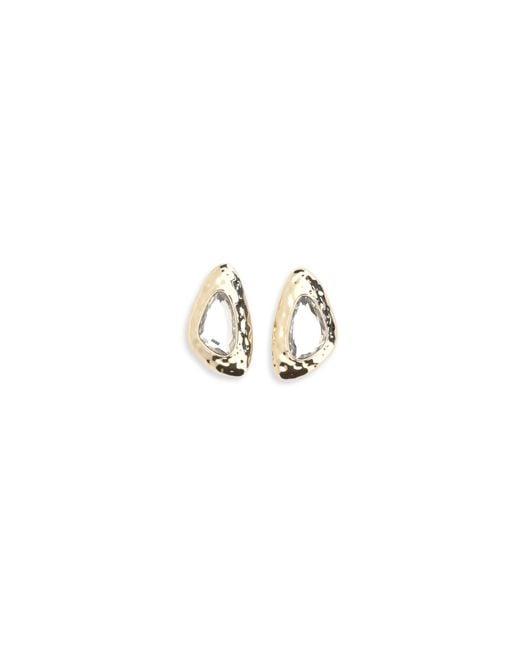 Self-Portrait White Golden Hammered Crystal Earrings Brass