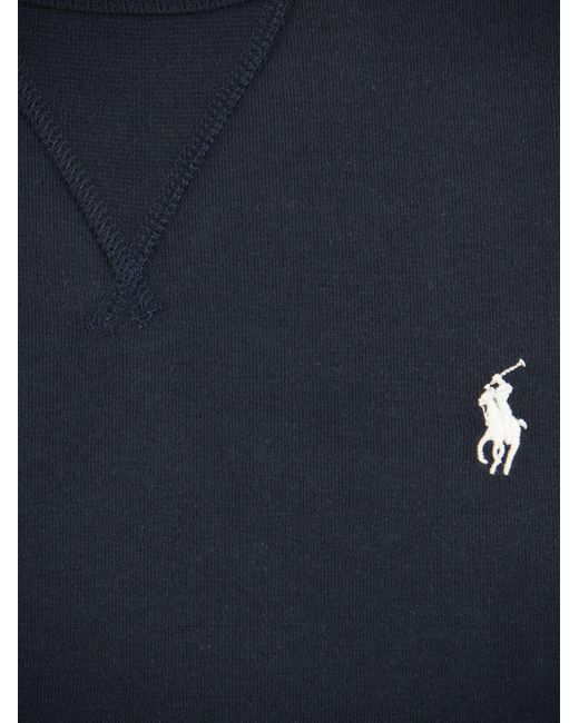 Polo Ralph Lauren Blue Double Knit Crew Neck Sweatshirt for men