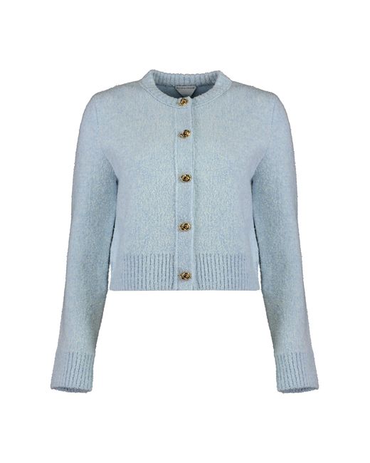 Bottega Veneta Blue Cardigan Bouclé Wool Elastane Cardigans