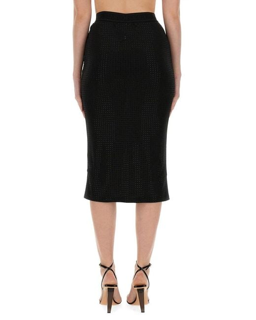 Versace Jeans Couture Black Crystal Skirt Polyester