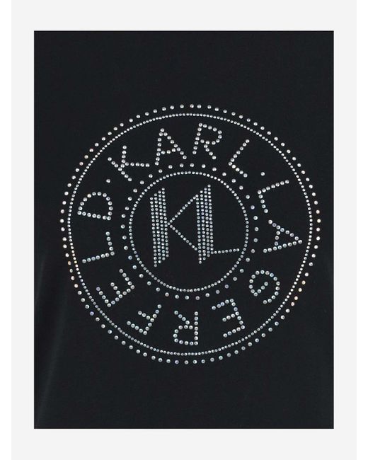 Karl Lagerfeld Black Cotton T-Shirt With Logo