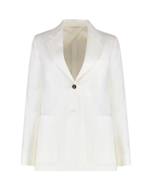 Max Mara White Linen Jacket Guglia Blazers