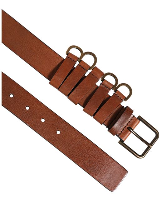 Dolce & Gabbana Brown Leather Buckle Belt for men