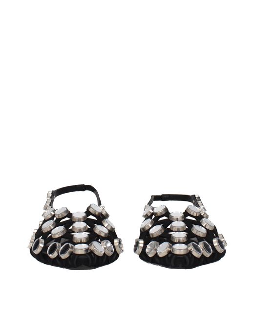 The Attico Black Leather Ballet Flats