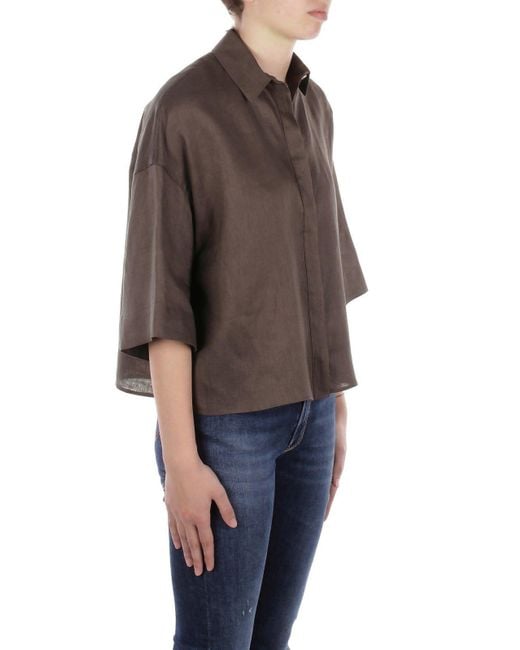 Max Mara Gray Mirano Button-Up Shirt