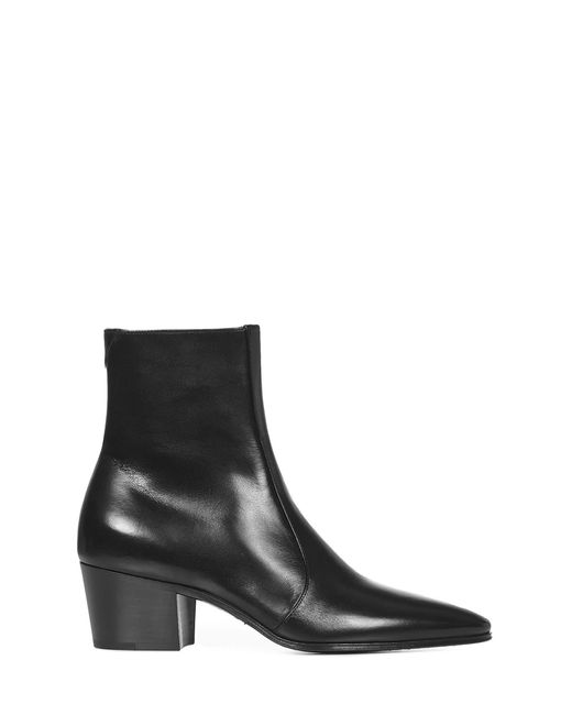 Saint Laurent Leather Vassili Boots in Black | Lyst