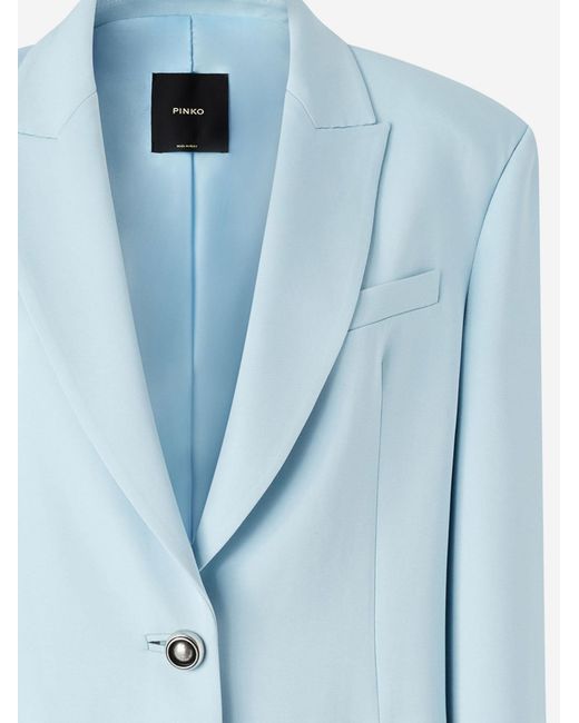 Pinko Blue Jacket Stretch Viscose Outer