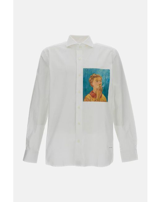 Junya Watanabe White Tove Jansson Printed Cotton Shirt for men