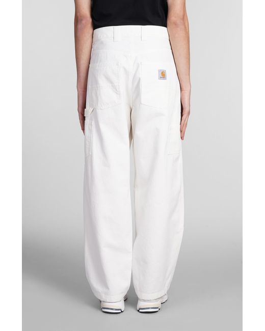 Carhartt White Pants In Beige Cotton for men