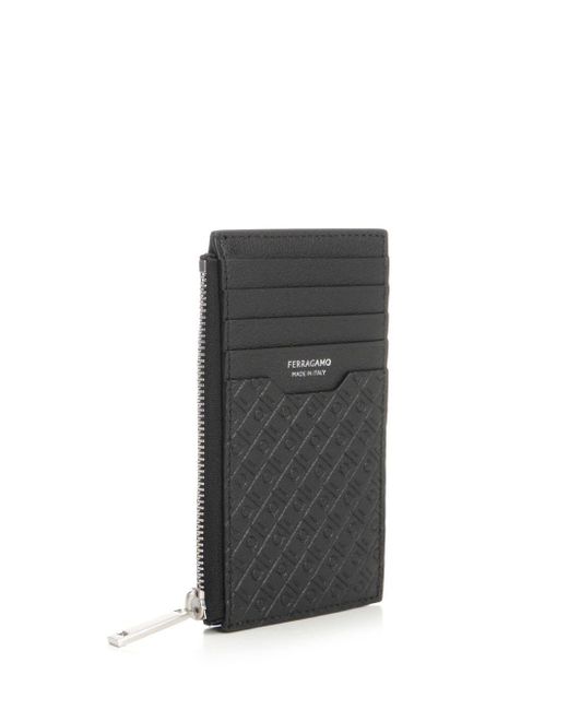 Ferragamo Black Credit Card Holder Wallets for men