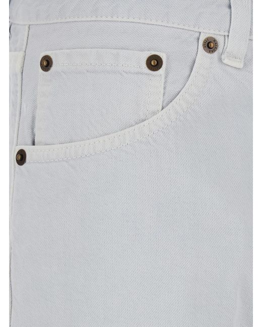Haikure Gray Jeans With Belt Loops And Logo Patch On The Back