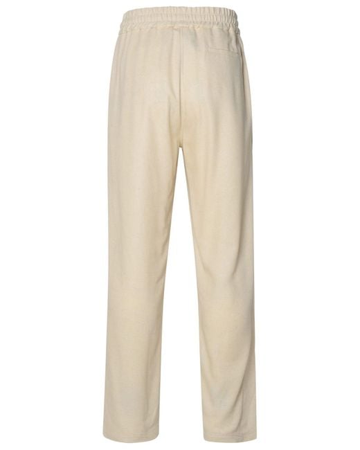 Gcds Natural Ivory Linen Blend Trousers for men