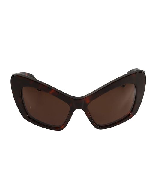 Balenciaga Brown Flame Effect Logo Sided Cat-Eye Sunglasses