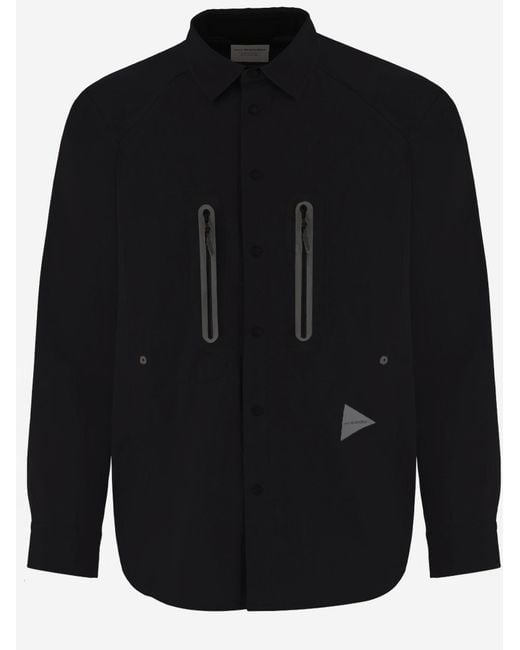 And Wander Black Nylon Shirt Polyester for men